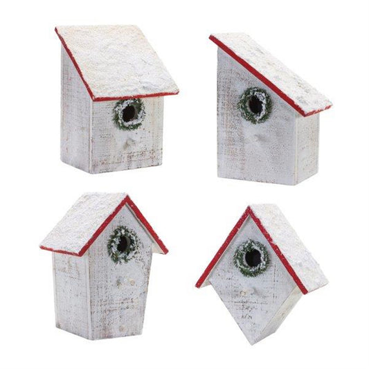 Birdhouse (Set of 4) 10"H Wood