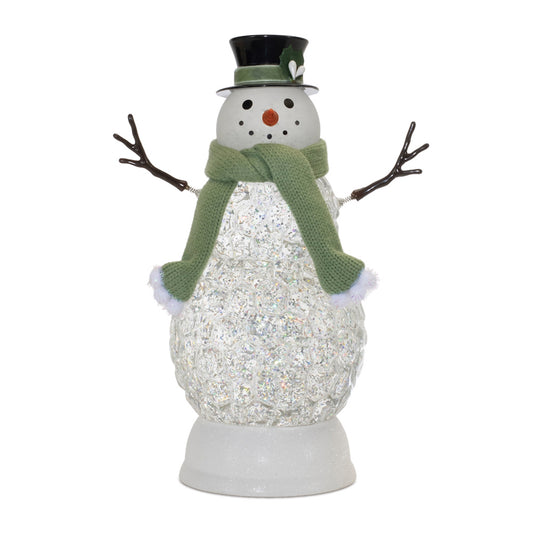 LED Snowman 11"H Plastic 3 AA Batteries Not Included/USB Cord Included 6 Hr Timer