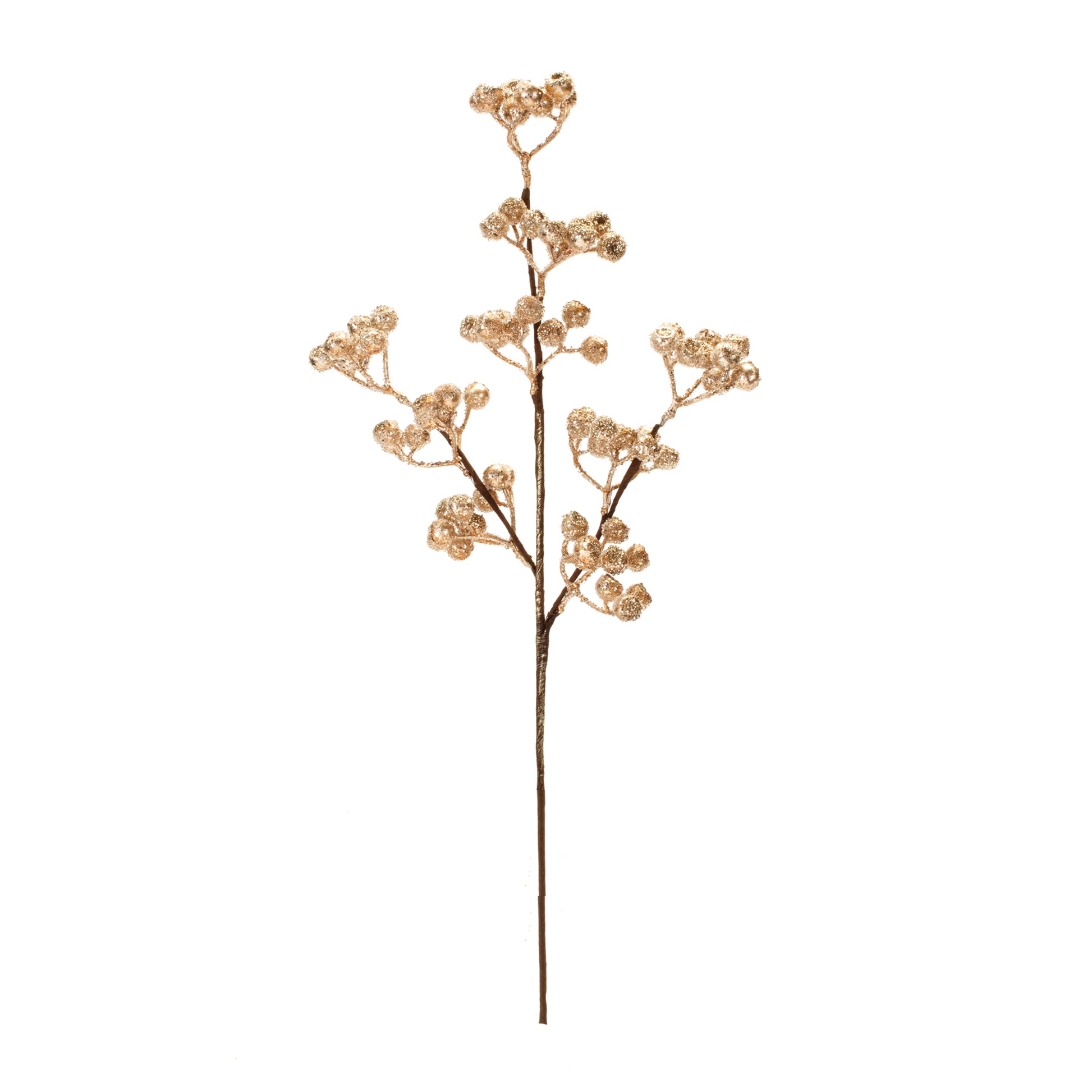 Glittered Gold Berry Spray (Set of 6)