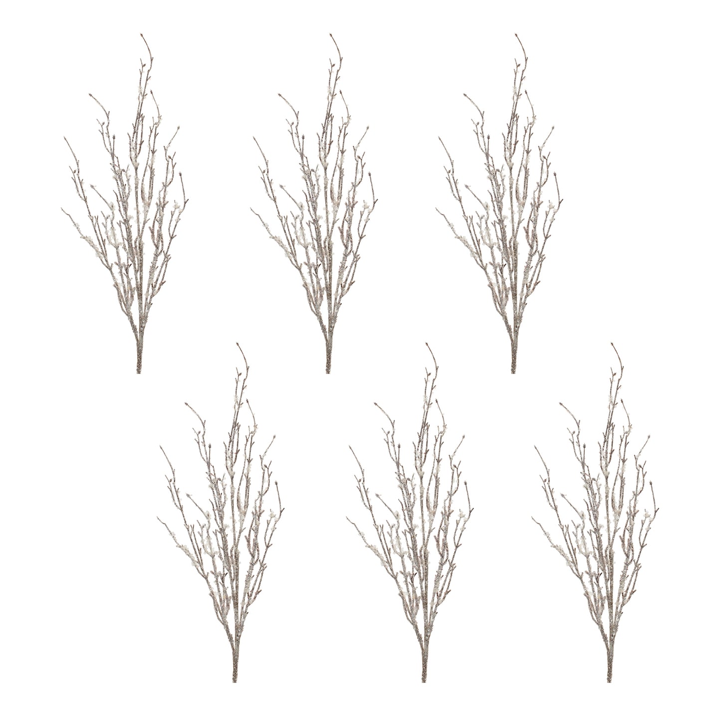Flocked Glitter Branch (Set of 6)