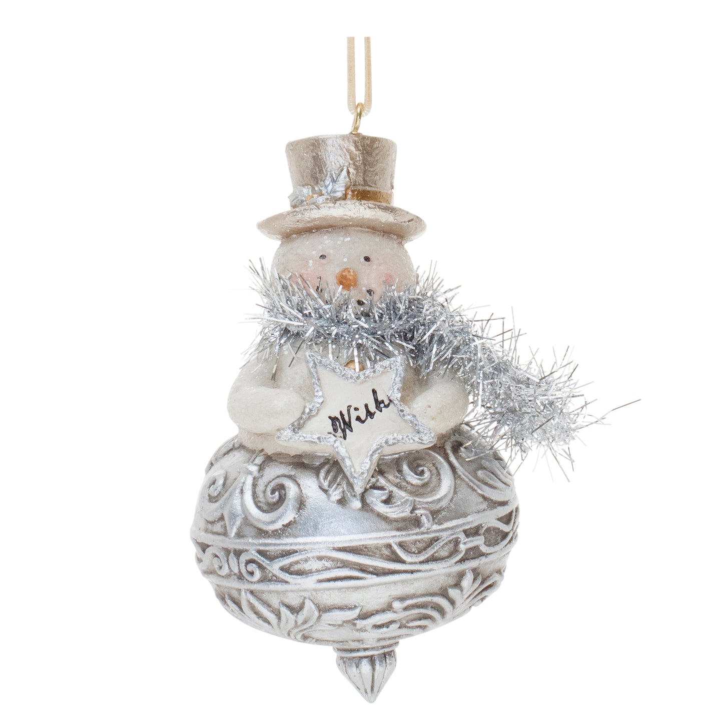 Ornate Santa and Snowman Finial Ornament (Set of 6)