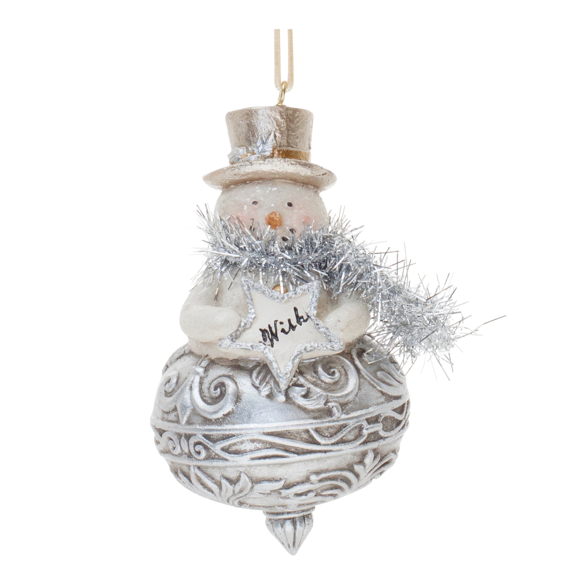 Ornate Santa and Snowman Finial Ornament (Set of 6)