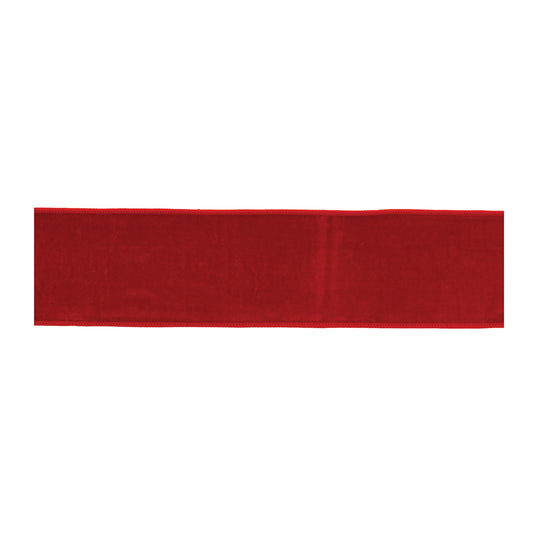 Red Nylon and Wool Wired Ribbon