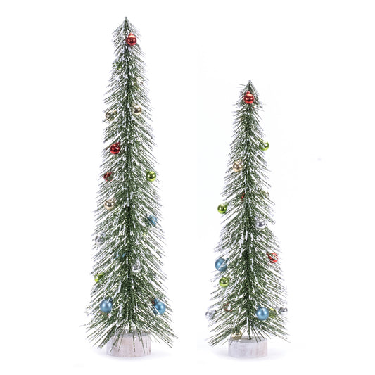 Tree w/Ornaments (Set of 2) 20"H, 24"H PVC/Plastic