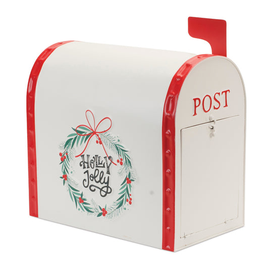 Holly Jolly Metal Mailbox