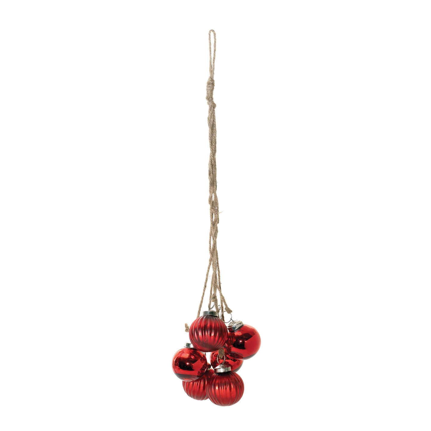 Red Glass Ball Cluster Drop Ornament (Set of 2)