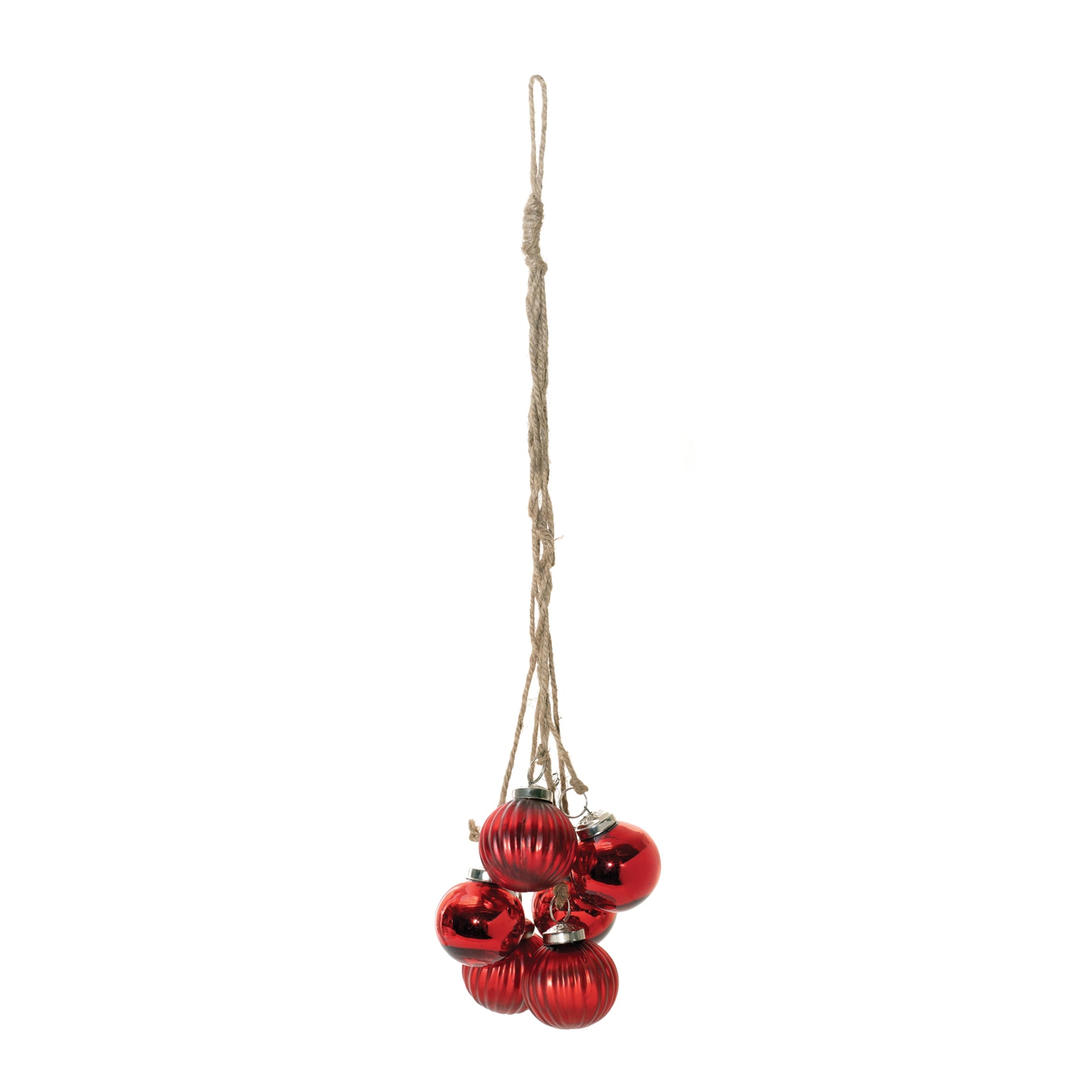 Red Glass Ball Cluster Drop Ornament (Set of 2)