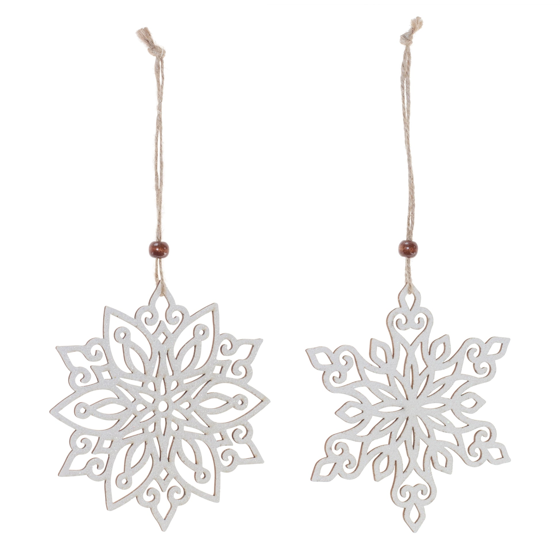 Wood Cut-Out Snowflake Ornament (Set of 24)