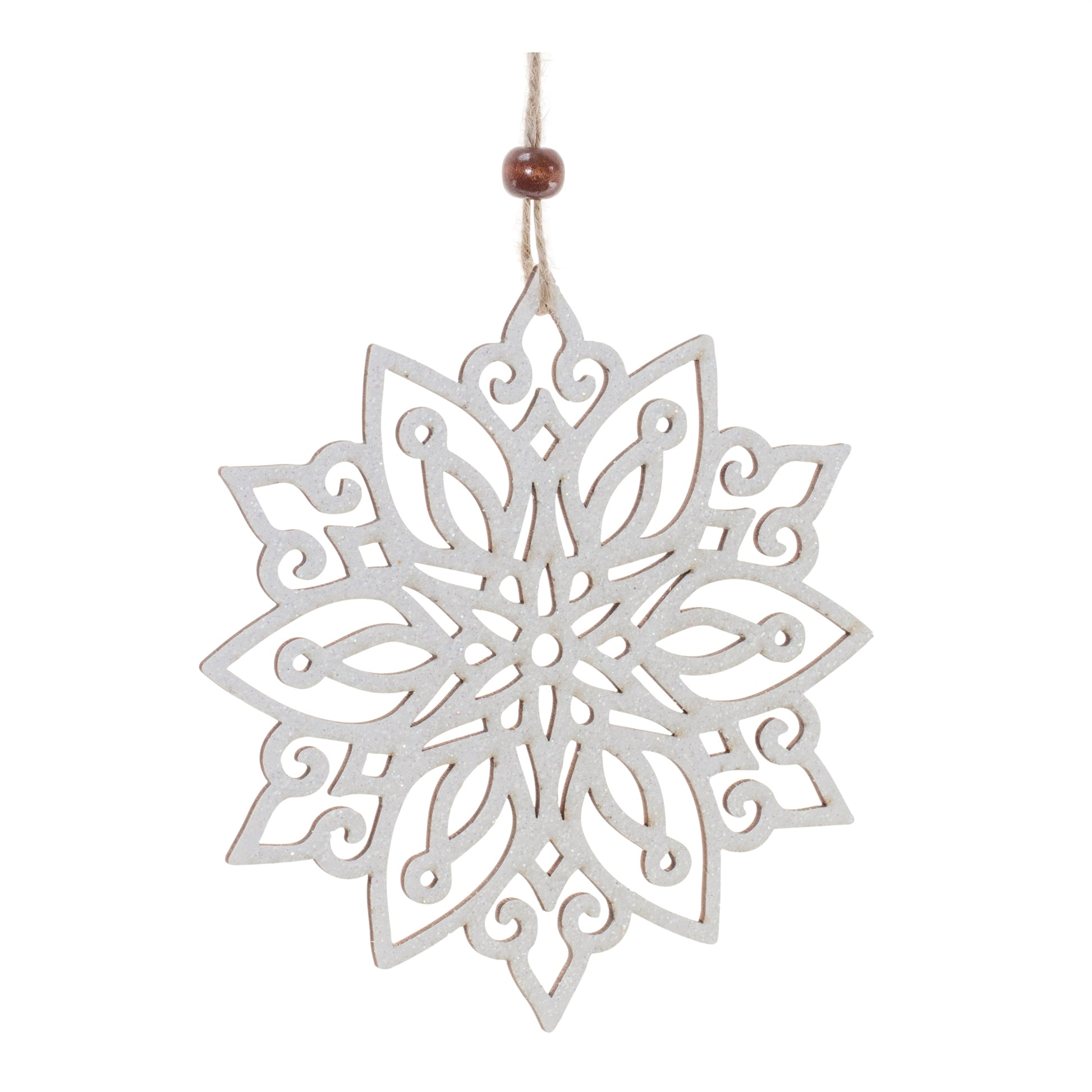 Wood Cut-Out Snowflake Ornament (Set of 24)