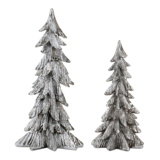 Tree (Set of 4) 8"H, 10.5"H Resin