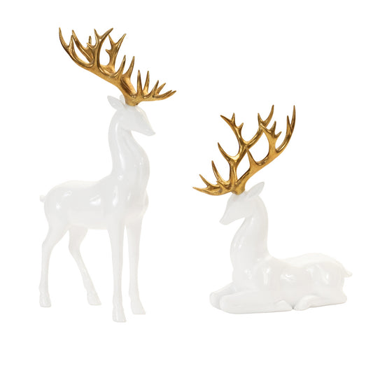 Deer (Set of 2) 13"H, 18"H Resin