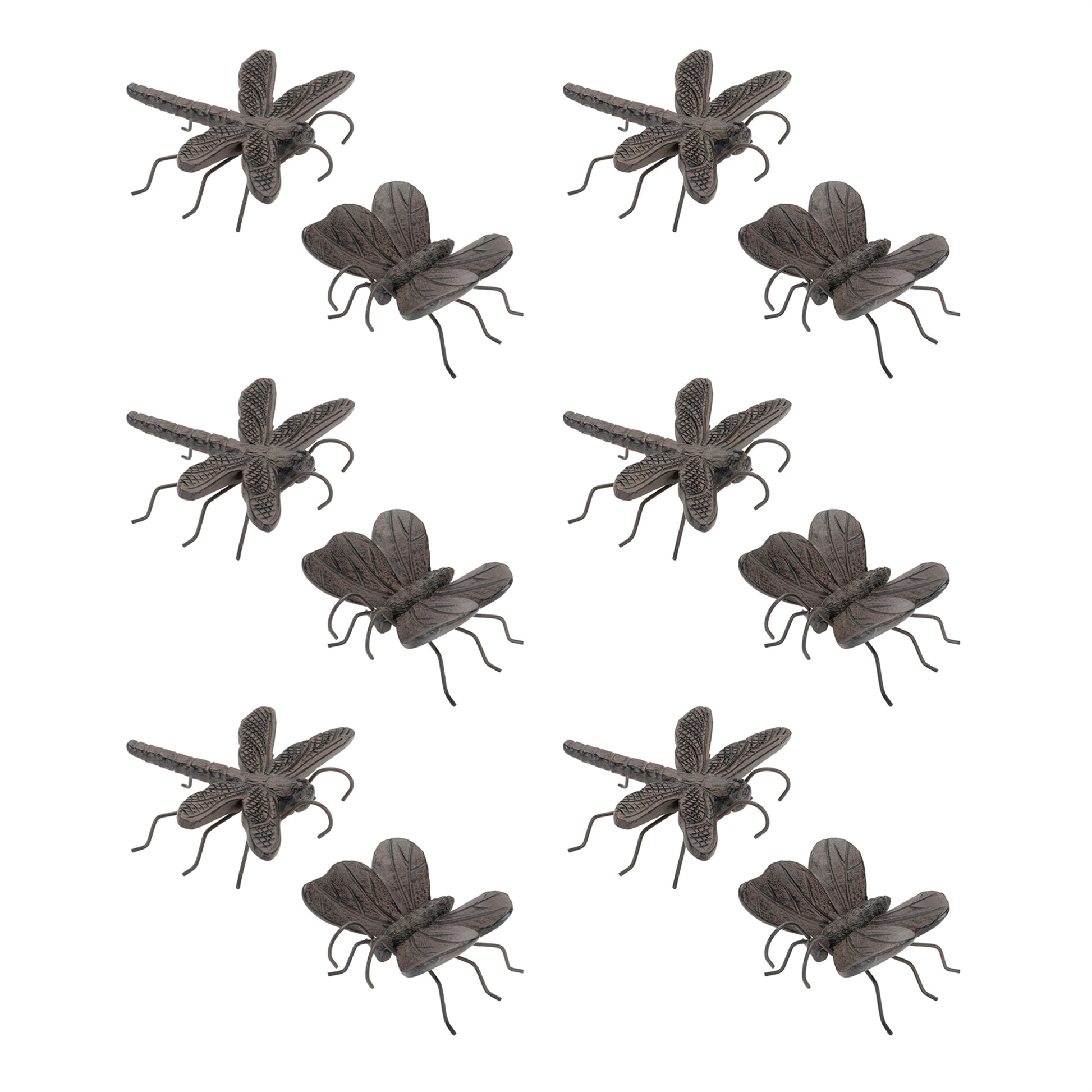Dragonfly and Butterfly Insect Pot Sitter (Set of 12)