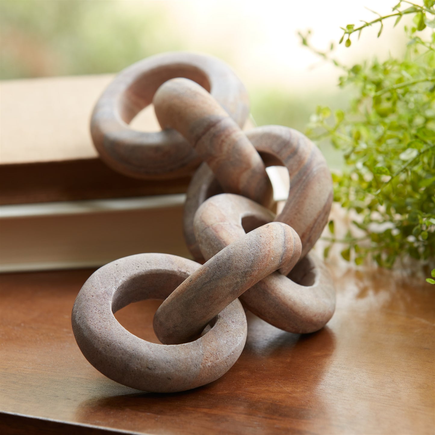 Sandstone Chain Link Decor 11"L
