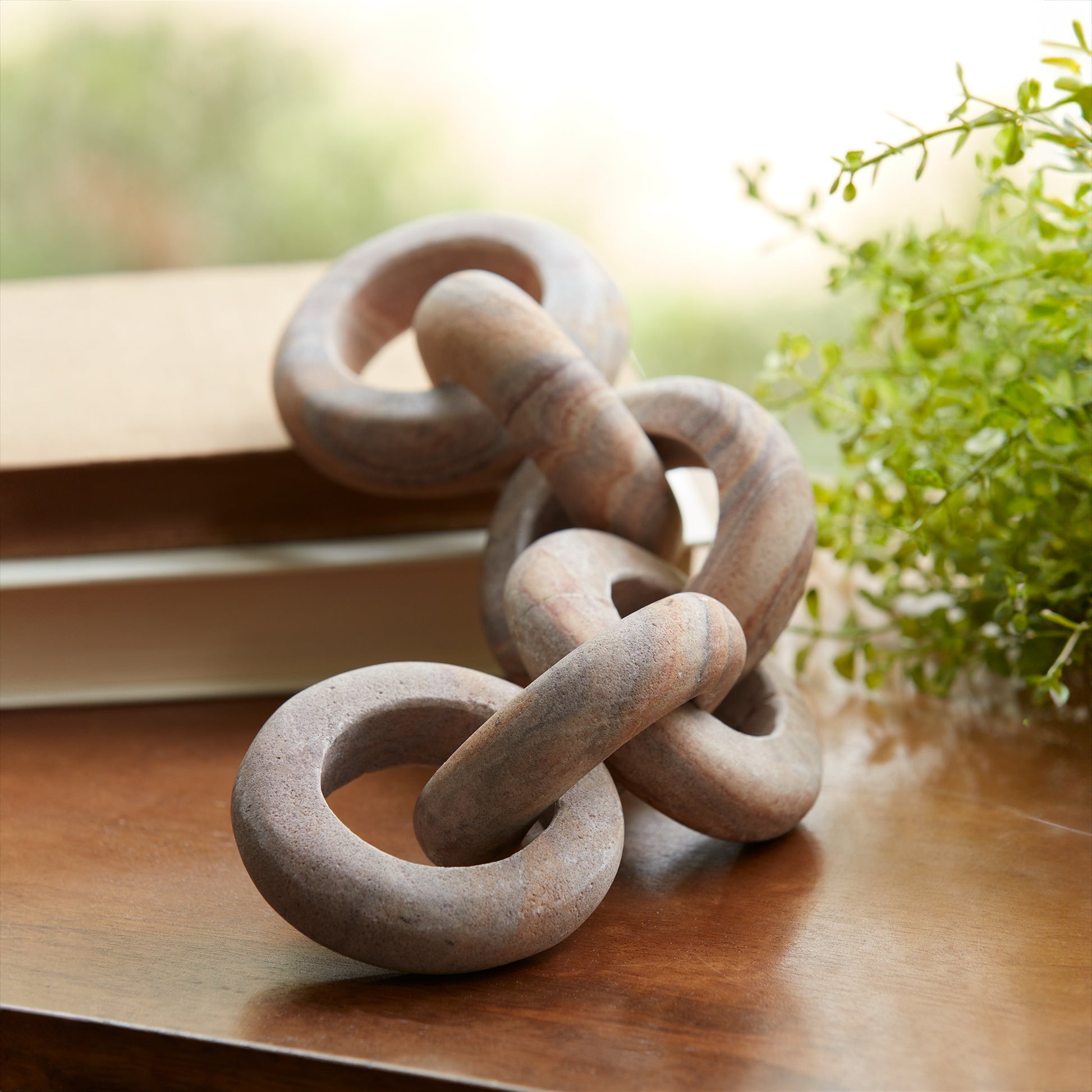 Sandstone Chain Link Decor 11"L