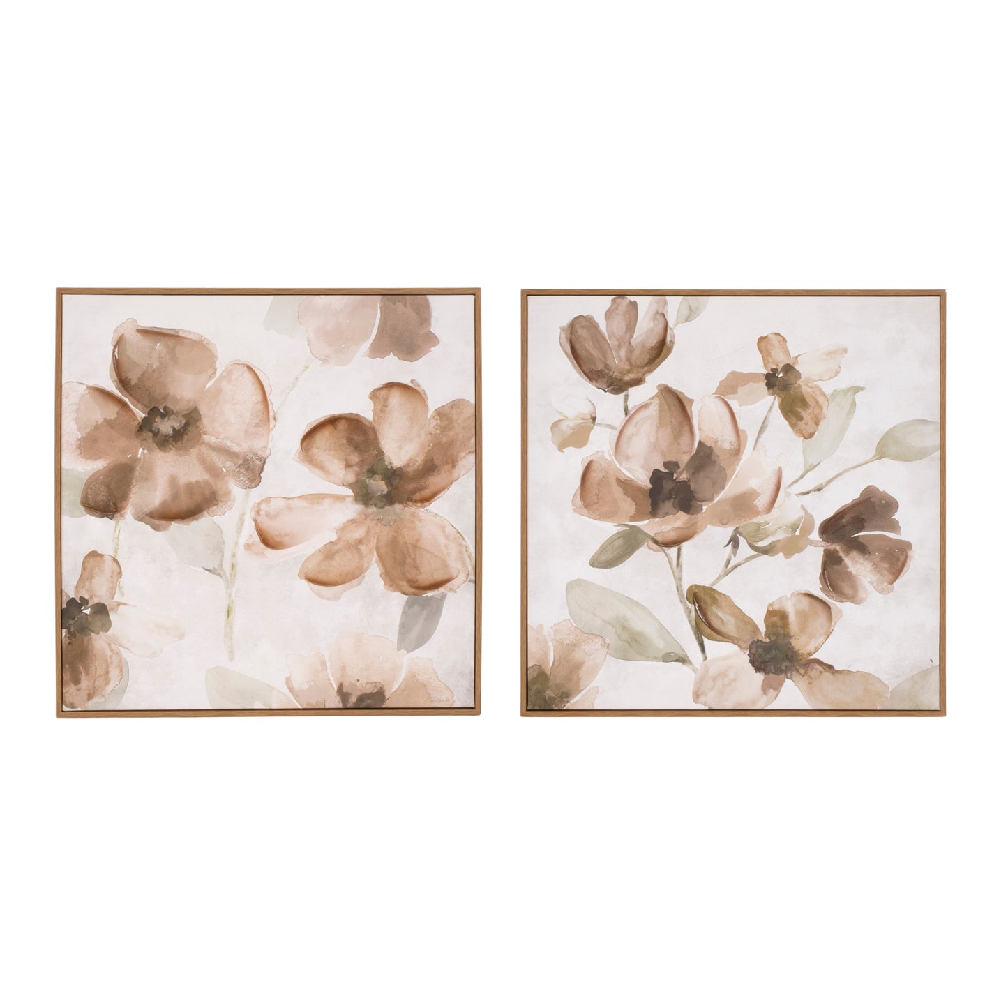 Floral Block (Set of 2) 16"SQ MDF/Plastic