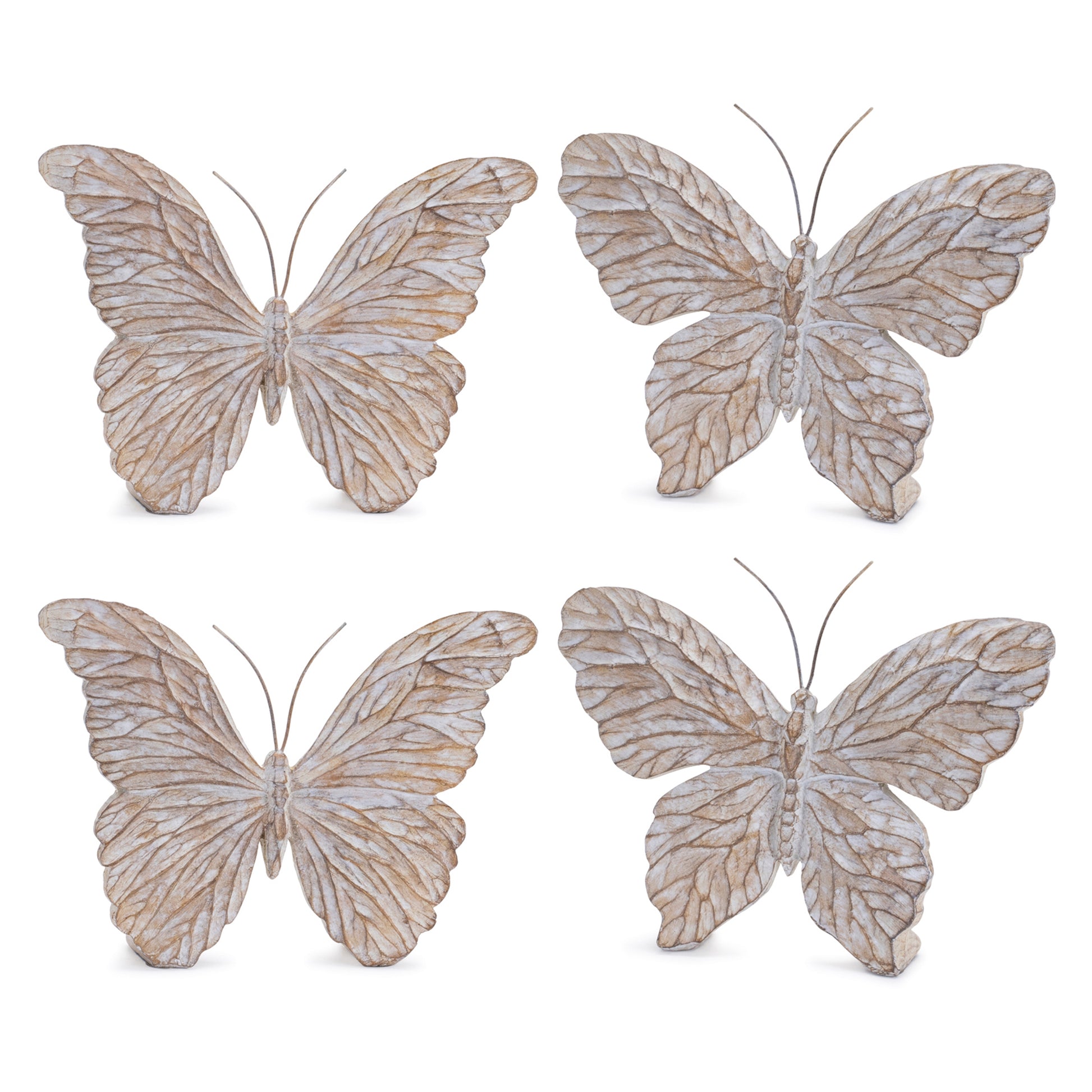 Carved Butterfly Shelf Sitter (Set of 4)