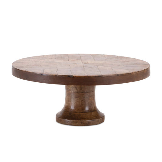 Mango Wood Pedestal Tray 10.5"D