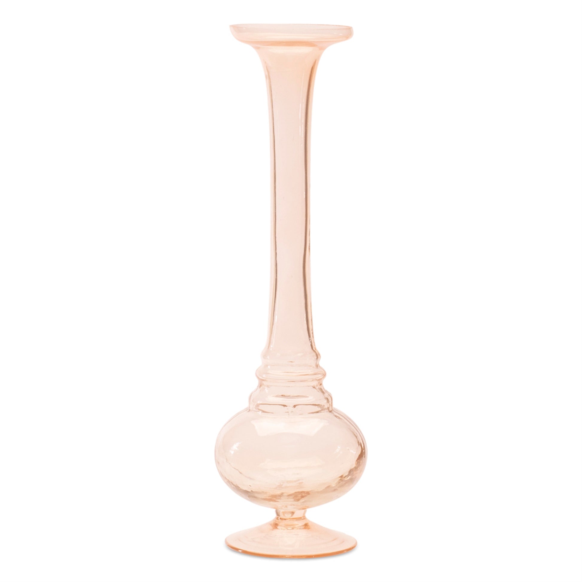 Pink Glass Stem Vase (Set of 2)