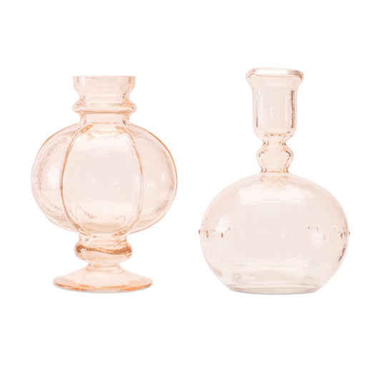 Bud Vase (Set of 2) 5"H, 5.5"H Glass