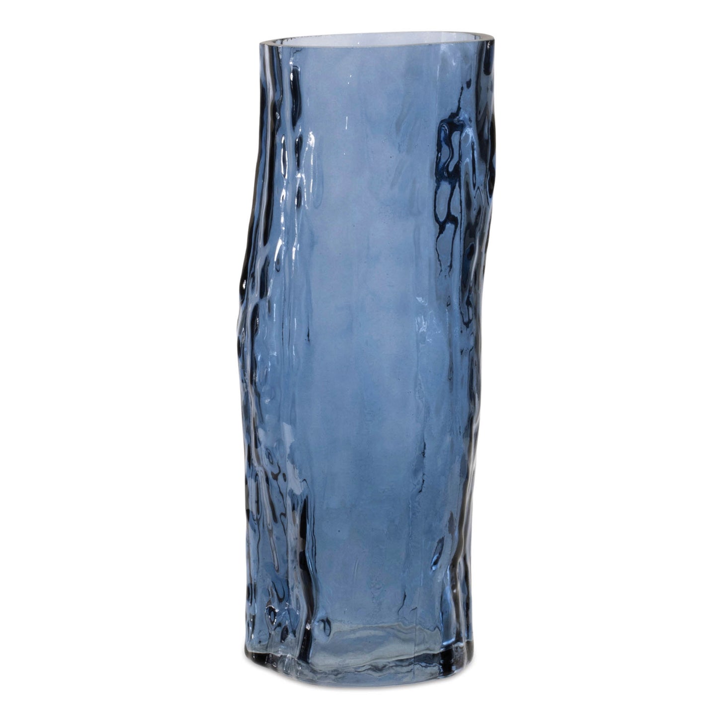 Blue Wavy Glass Vase (Set of 2)