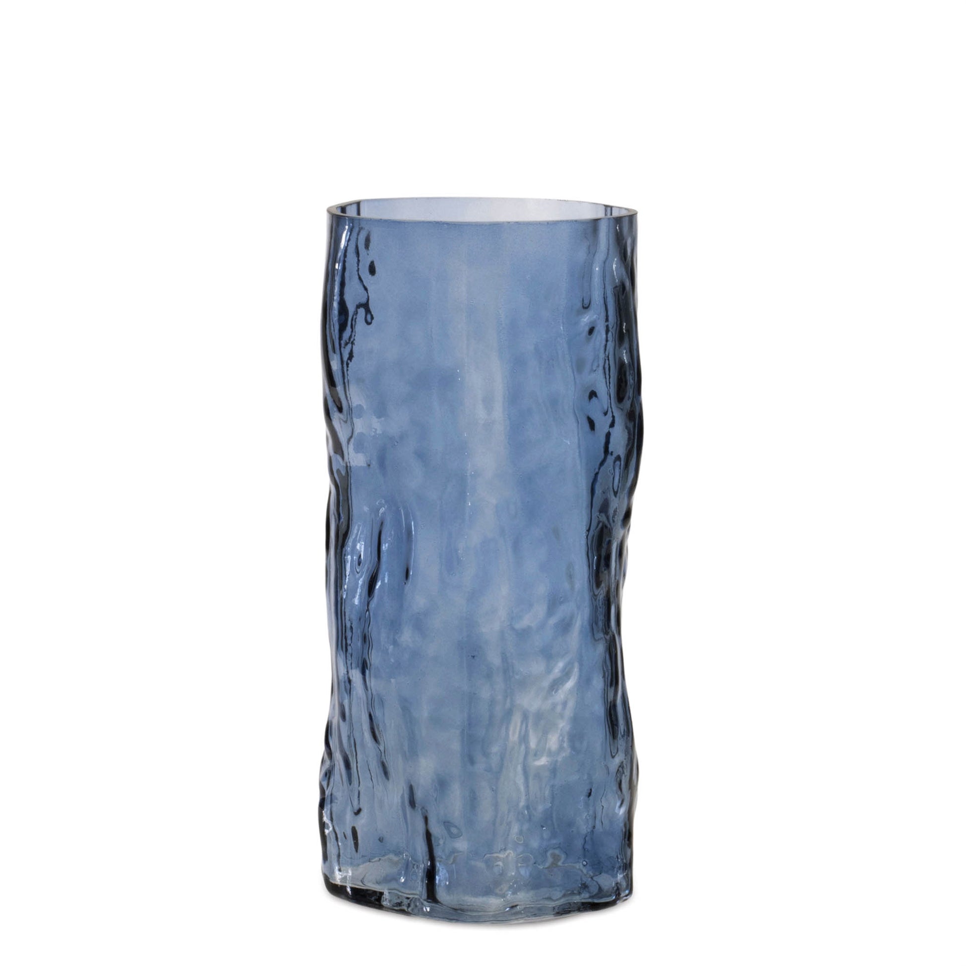 Blue Wavy Glass Vase (Set of 2)