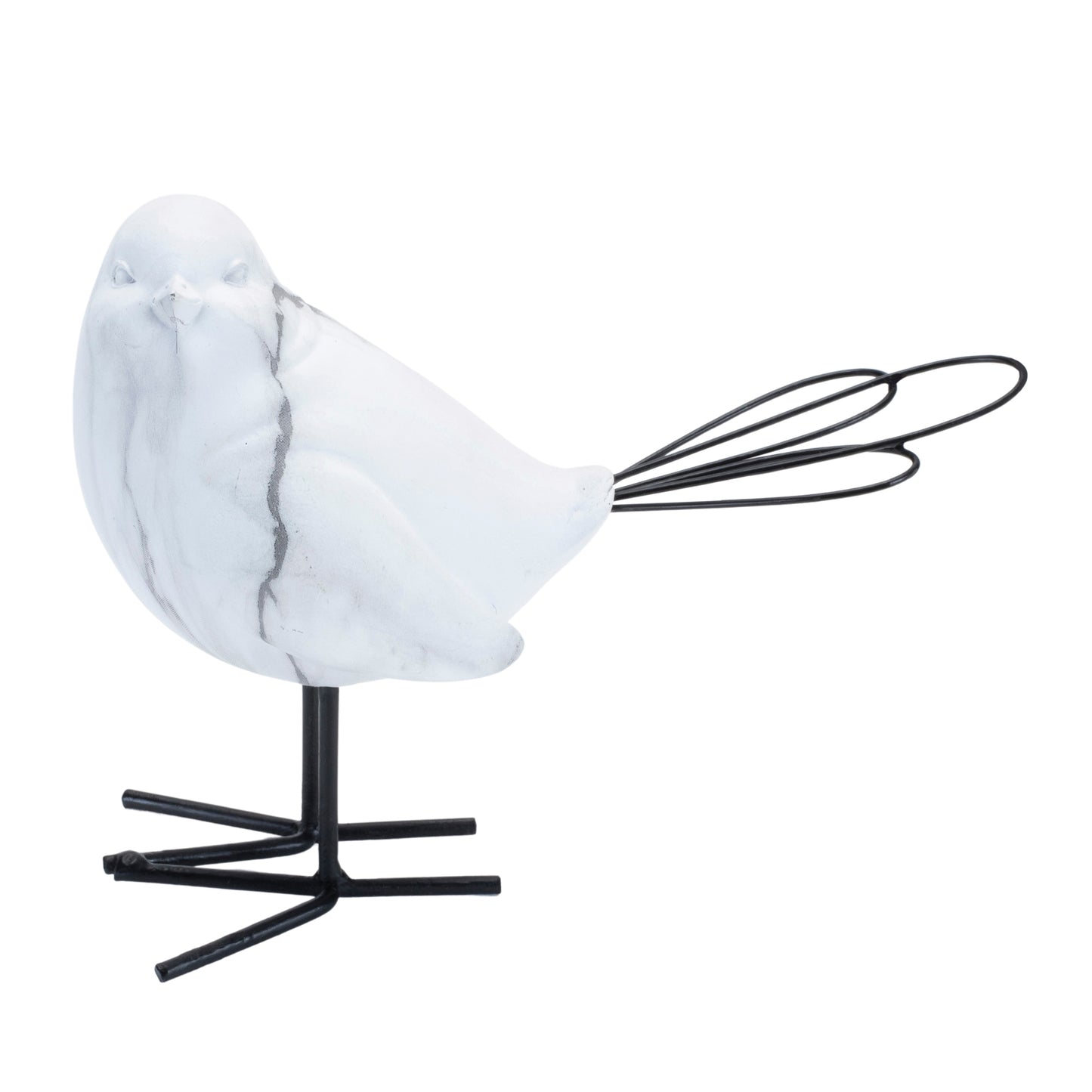 Marble Print Bird Figurine (Set of 4)