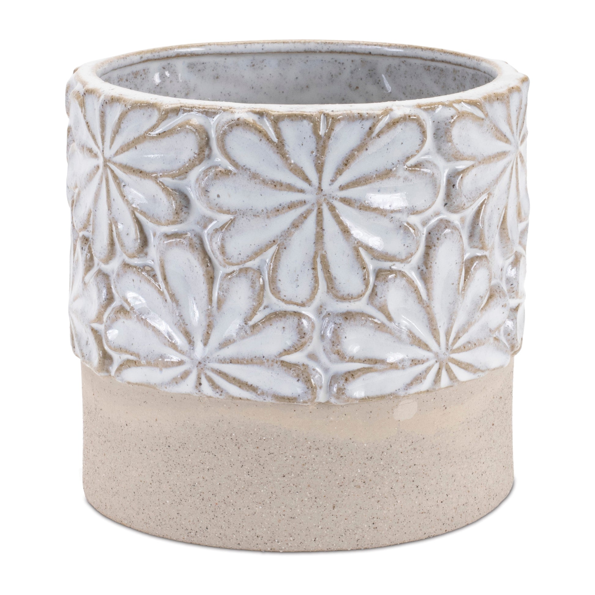 Ceramic Floral Planter (Set of 2)
