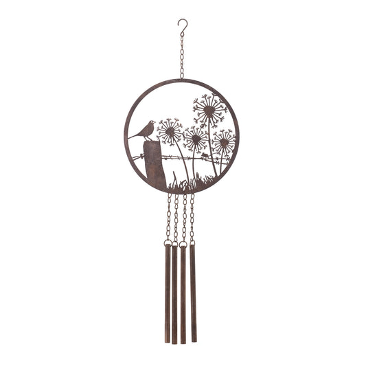 Bird Wind Chime 33"H Metal