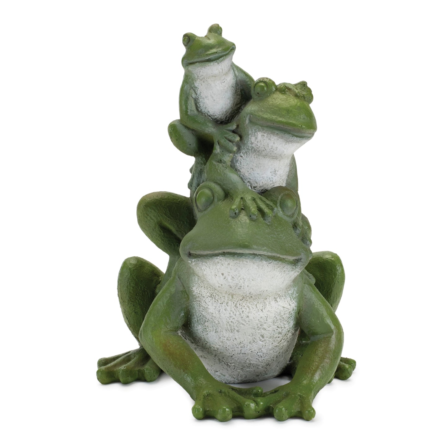 Triple Frog Stack 9"H Resin