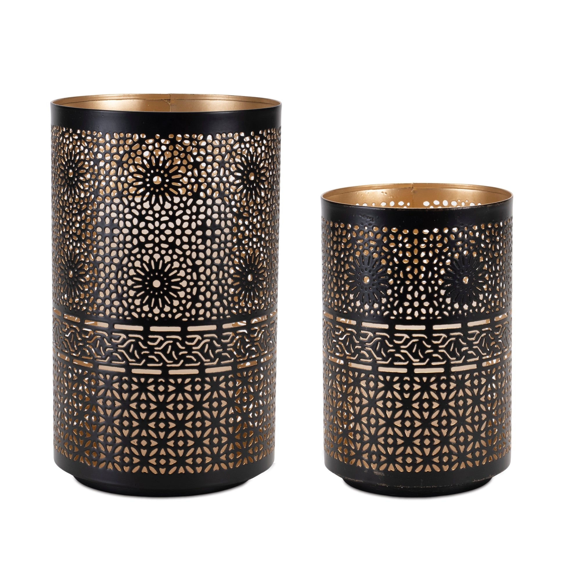 Mandala Punched Metal Candle Holder (Set of 2)