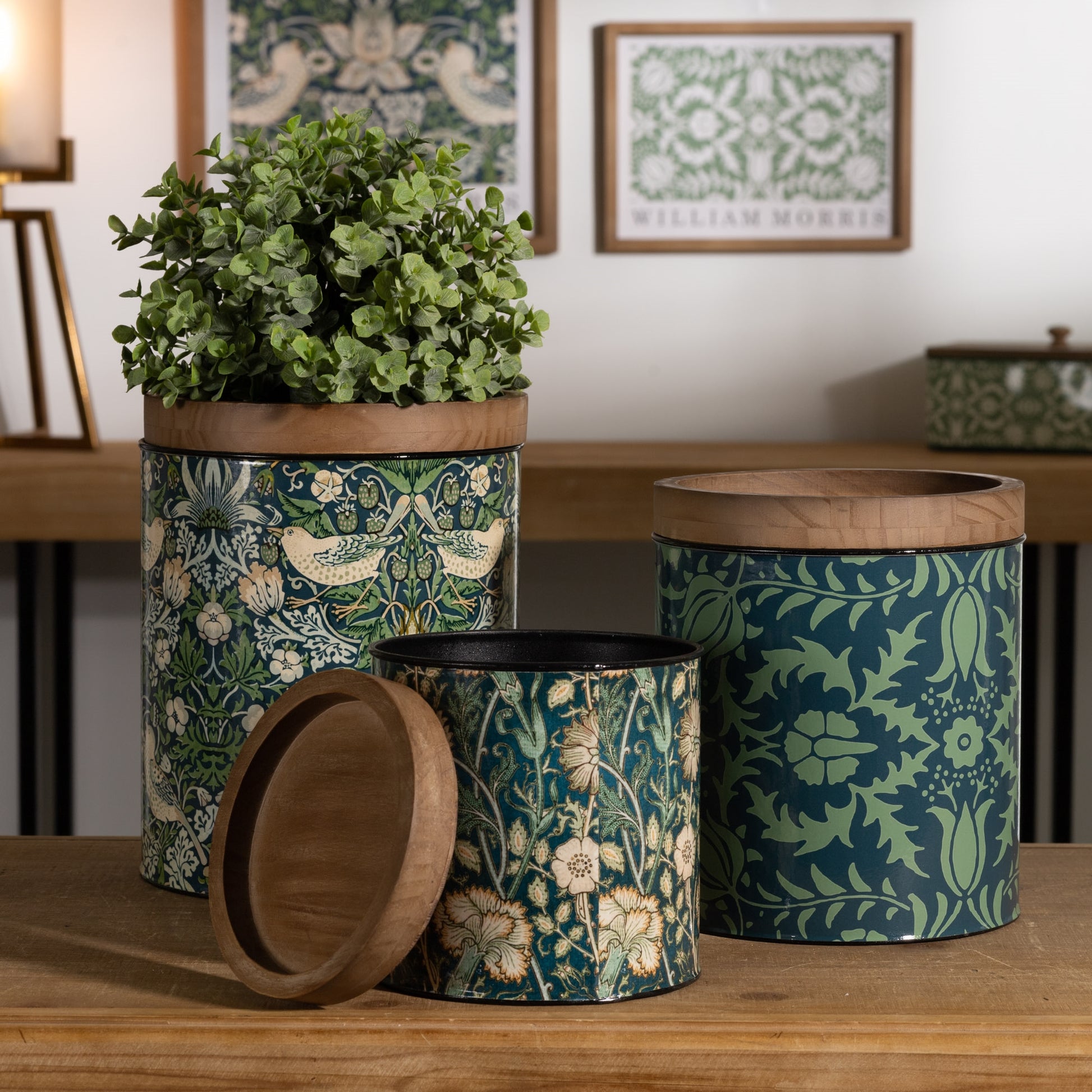 Round William Morris Canister (Set of 3)