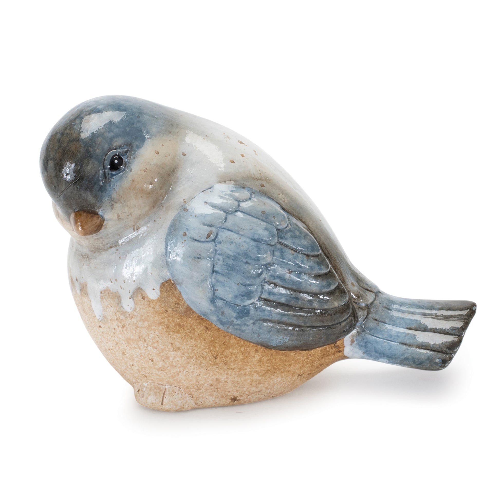 Ceramic Bird Figurines with Unglazed Accents (Set of 3)