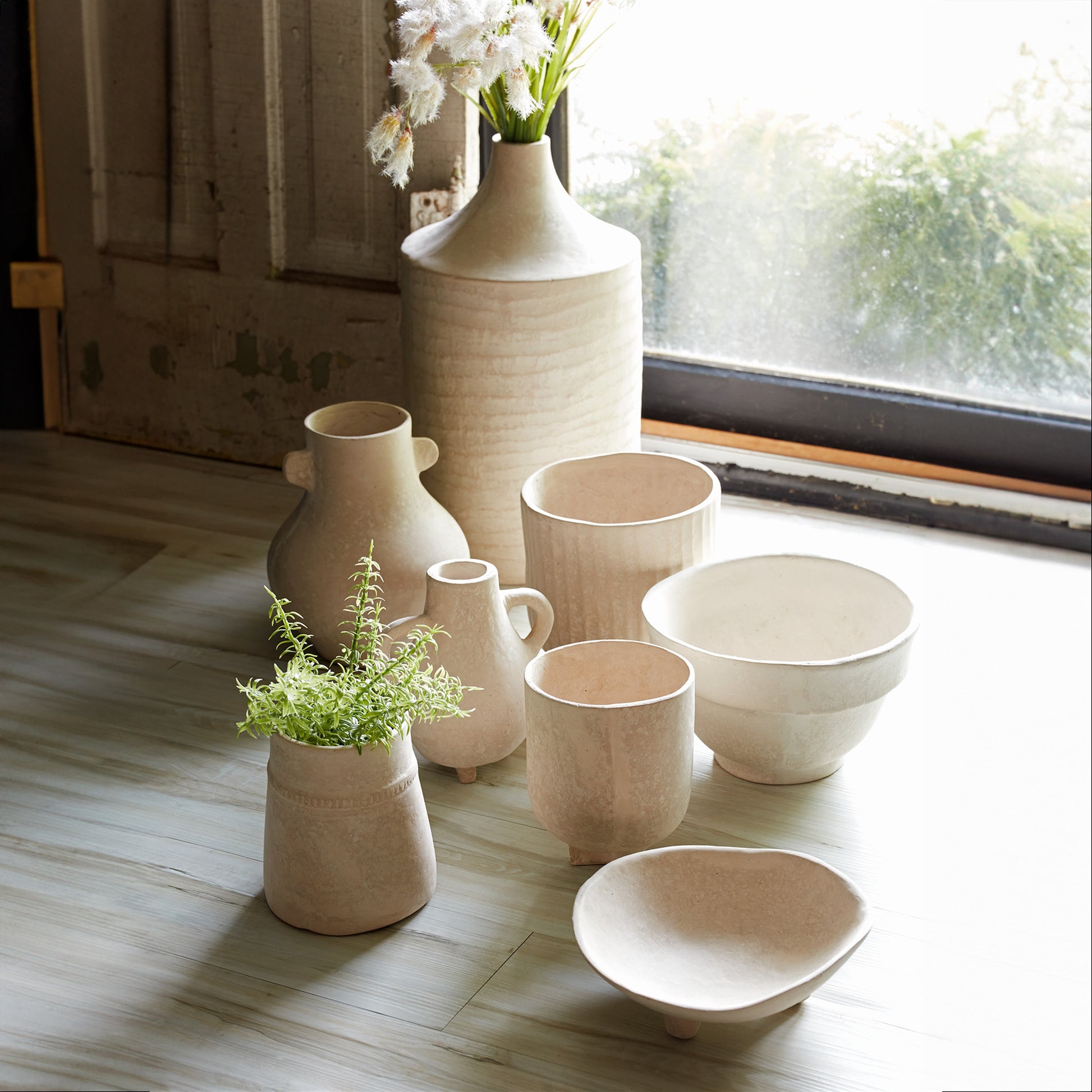 Recycled Paper Chalk Vase 6.5"H