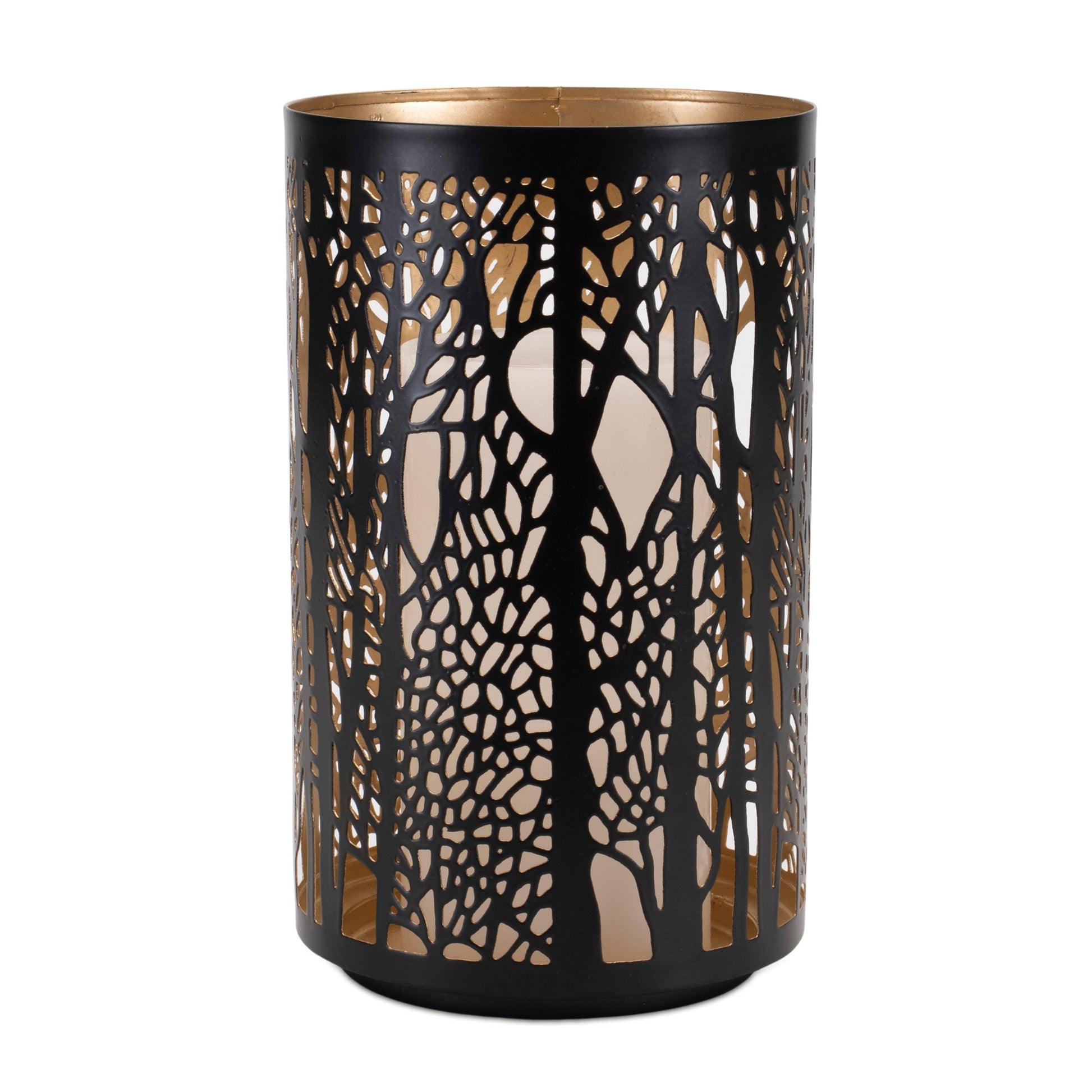 Forest Trees Punched Metal Candle Holder (Set of 2)