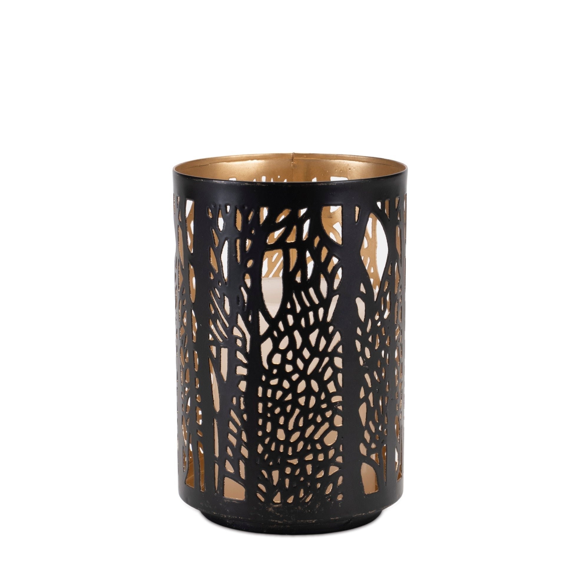 Forest Trees Punched Metal Candle Holder (Set of 2)