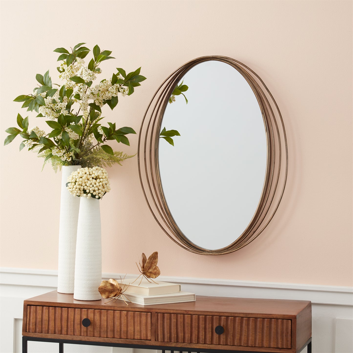 Modern Oval Wall Mirror 30"H