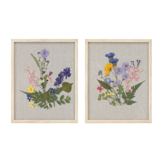 Framed Floral (Set of 2) 8.75"L x 10.75"H Plastic/Glass