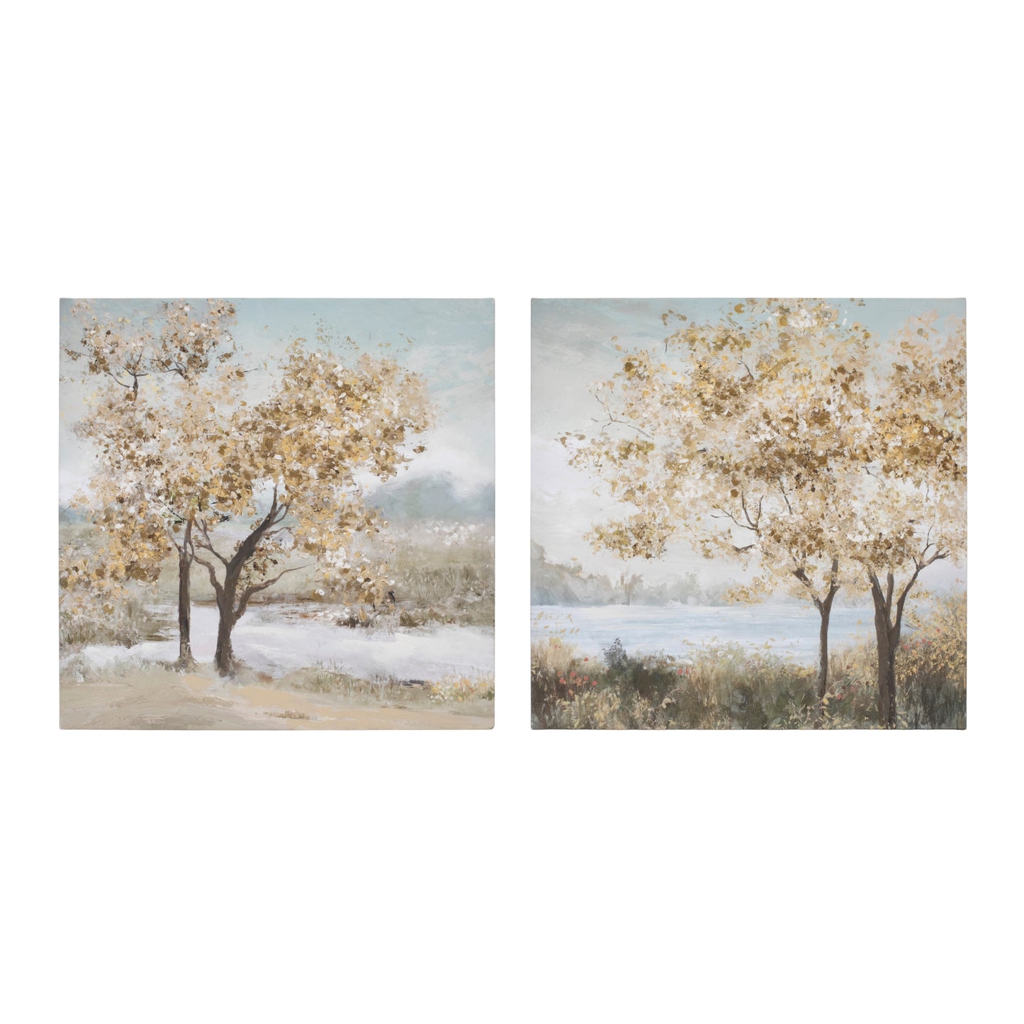 Tree Print (Set of 2) 24"SQ MDF/Fabric