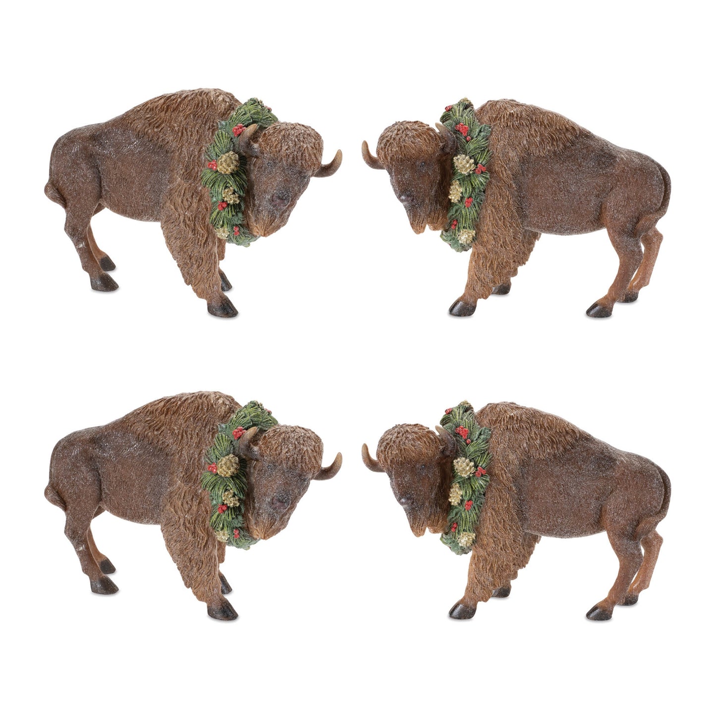 Winter Bison Figurine (Set of 4)