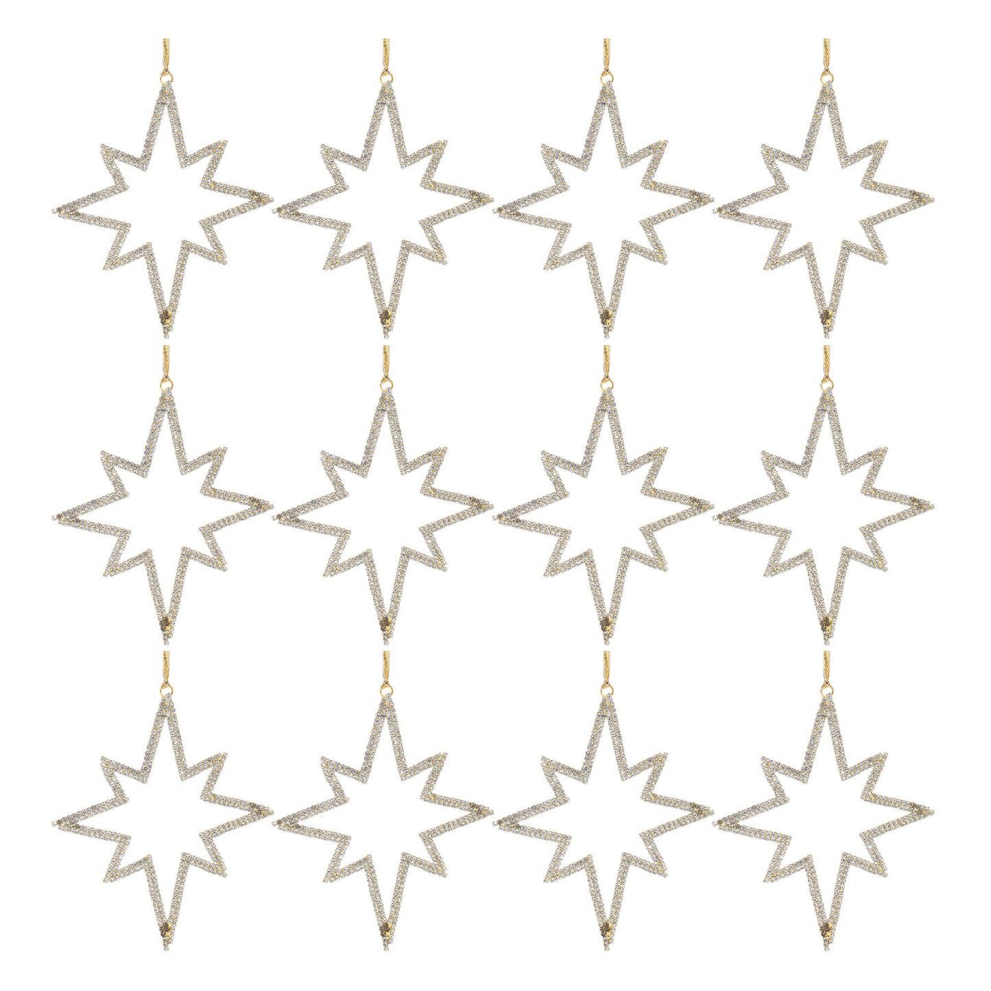 Jeweled Metal Star Ornament (Set of 12)