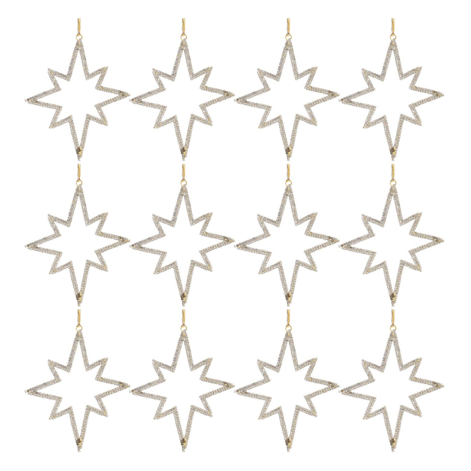 Jeweled Metal Star Ornament (Set of 12)