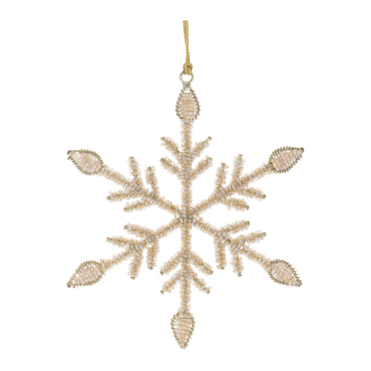 Beaded Metal Snowflake Ornament (Set of 12)