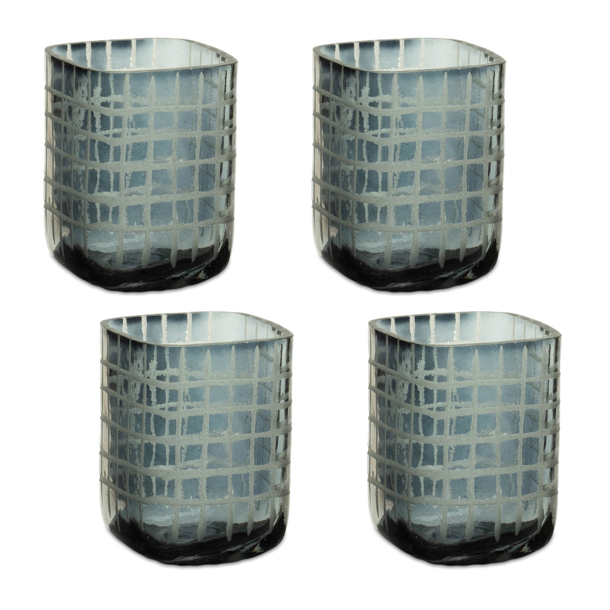 Etched Glass Candle Holder (Set of 4)