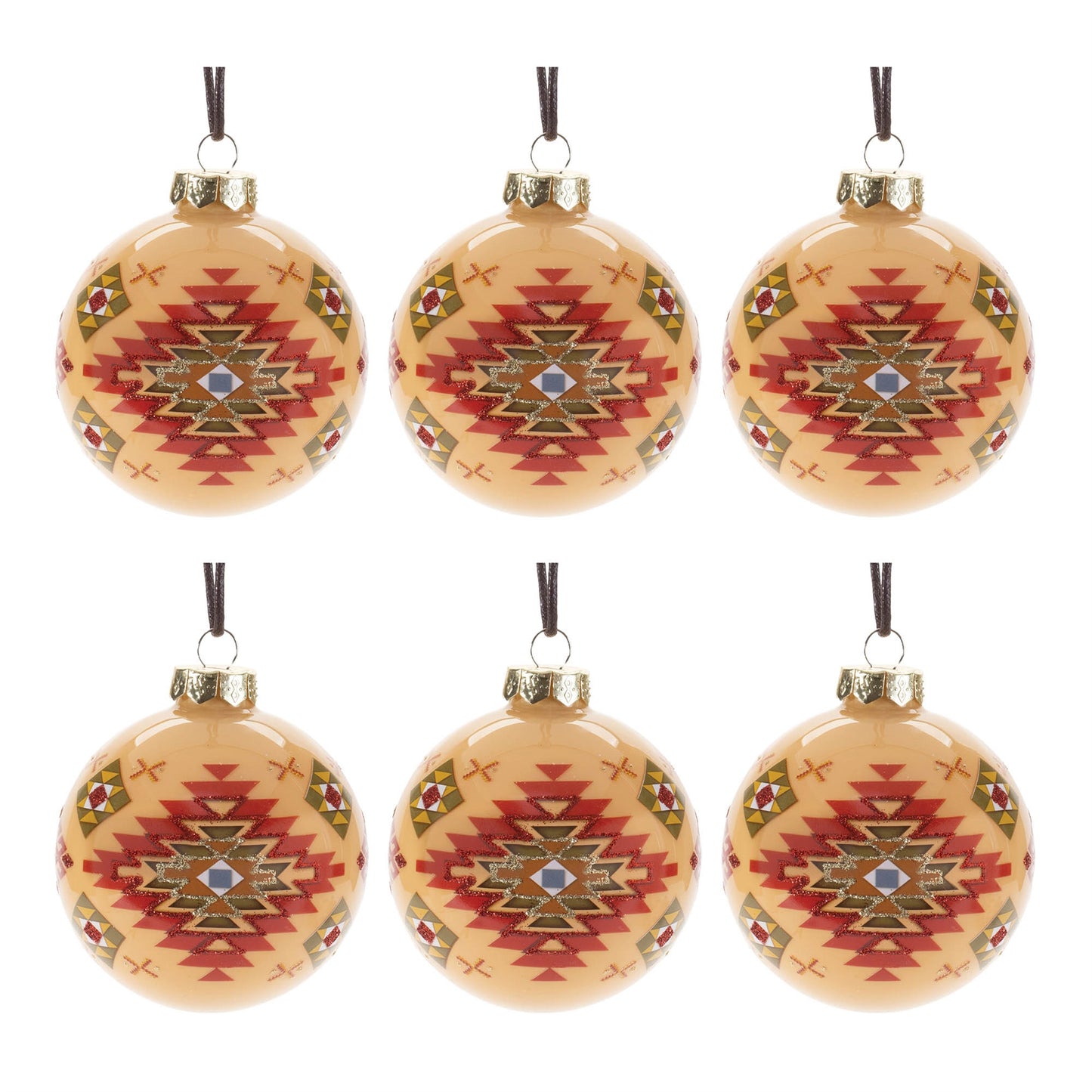 Western Glass Ball Ornament (Set of 6)