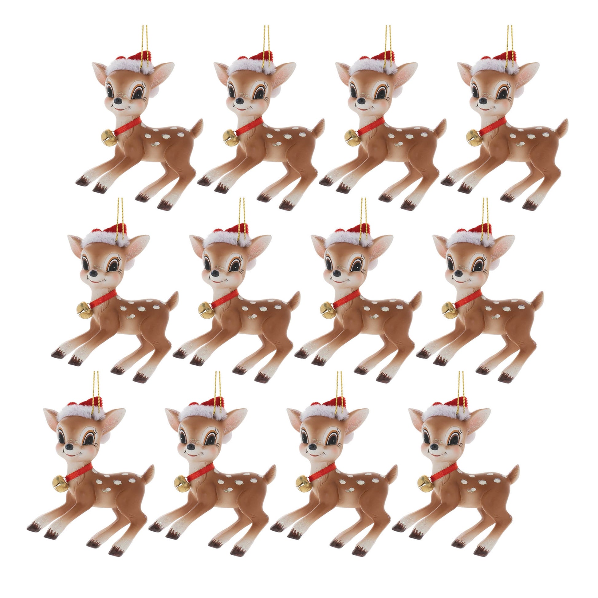 Santa's Reindeer Ornament (Set of 12)