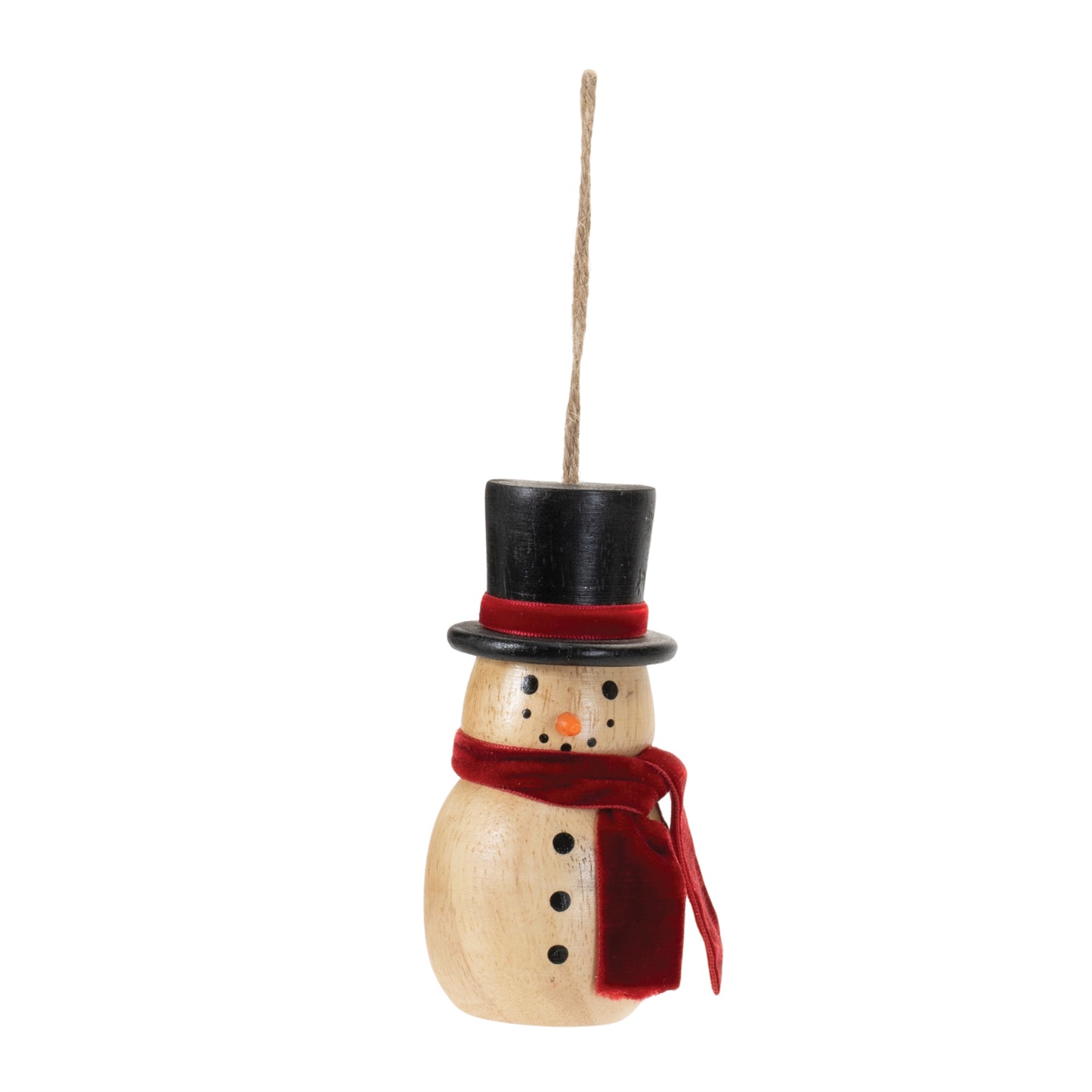 Wooden Snowman Ornament (Set of 12)
