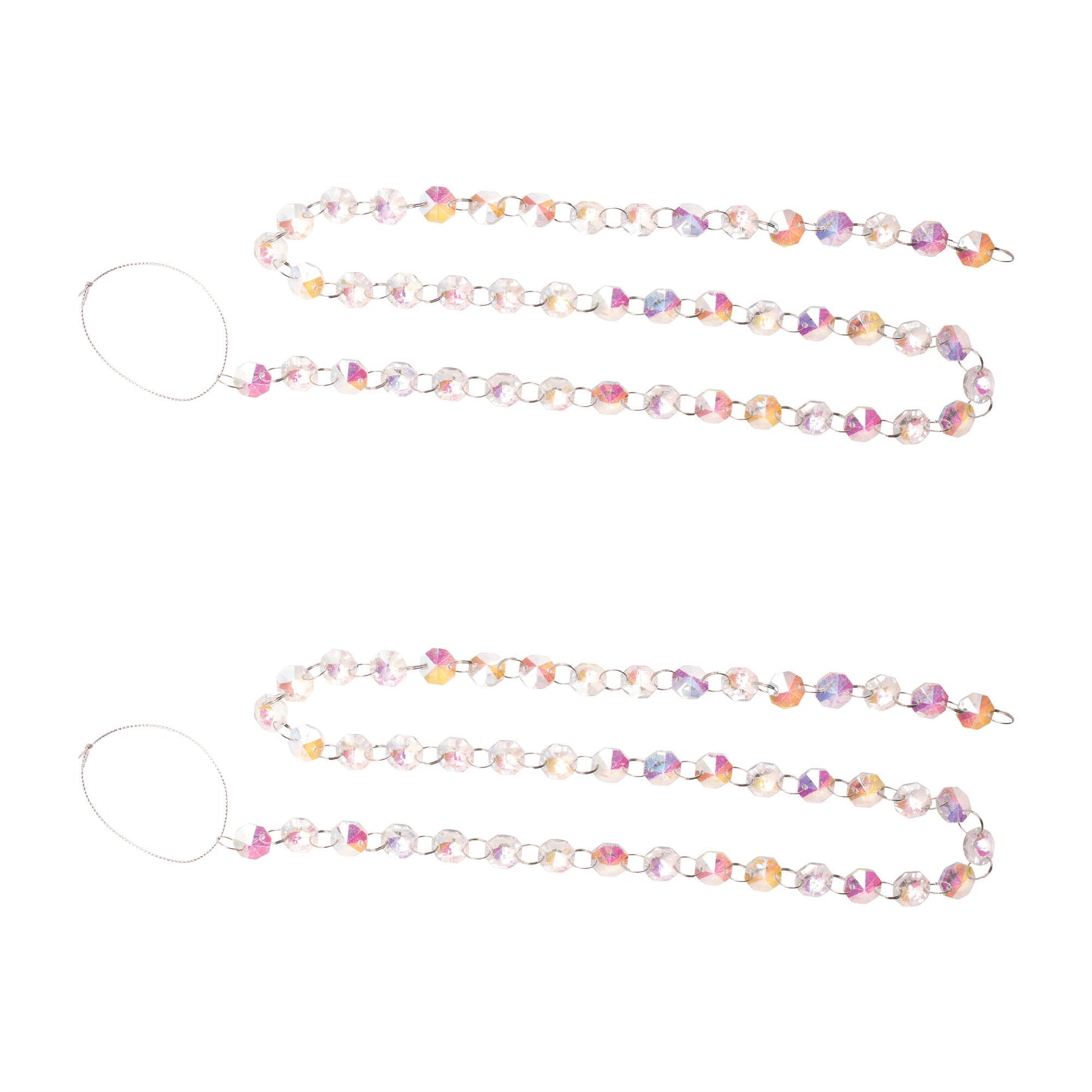Iridescent Glass Jewel Garland (Set of 2)