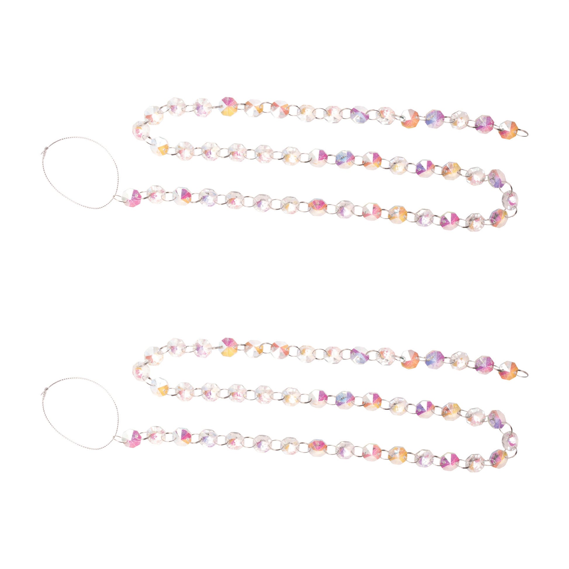 Iridescent Glass Jewel Garland (Set of 2)