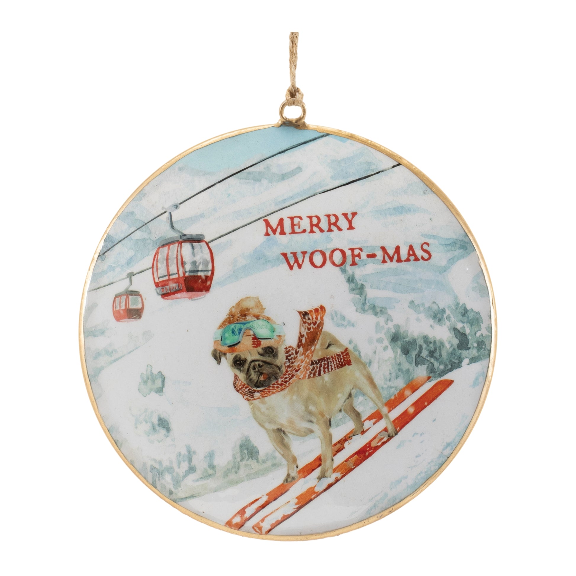 Sled and Ski Dogs Disc Ornament (Set of 6)