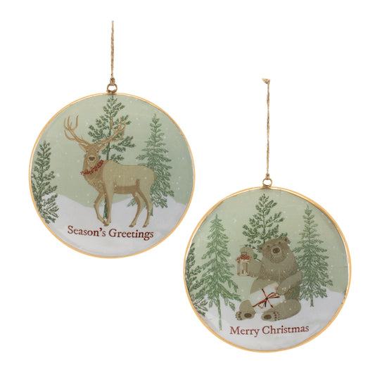 Woodland Christmas Sentiment Disc Ornament (Set of 6)
